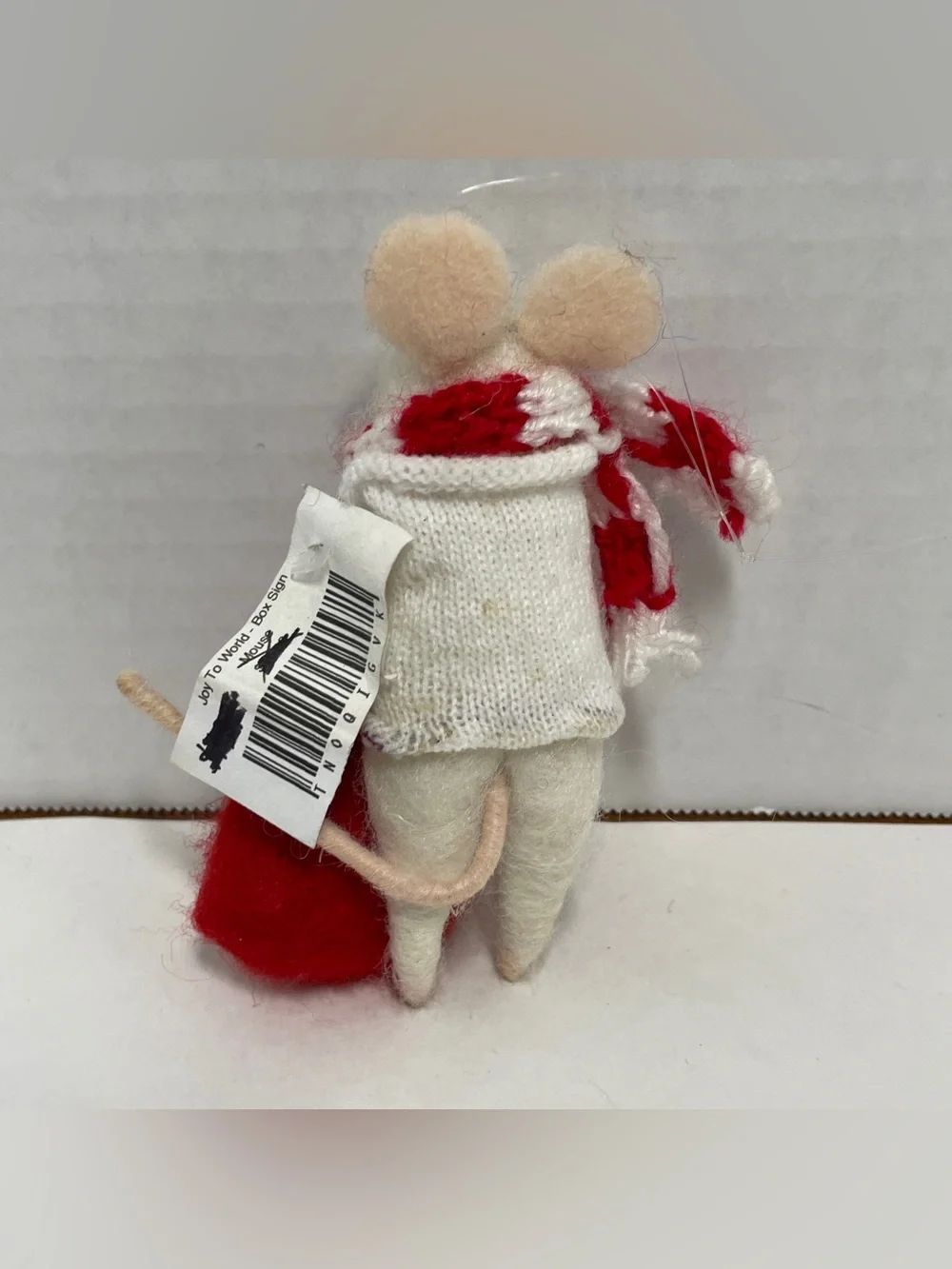 Primitives By Kathy Felt Mouse Ornament “Joy To The World” Sign, Scarf, Sweater